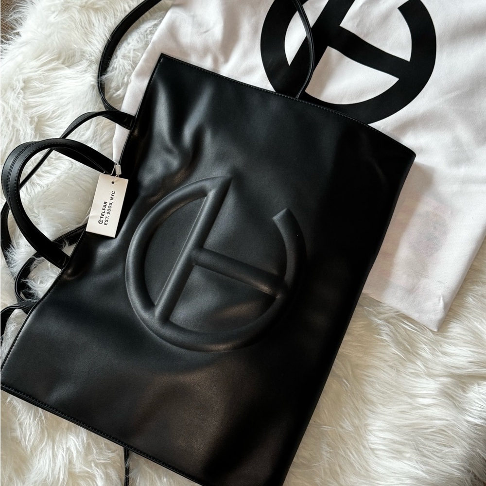 Telfar Large Black Shopping Bag